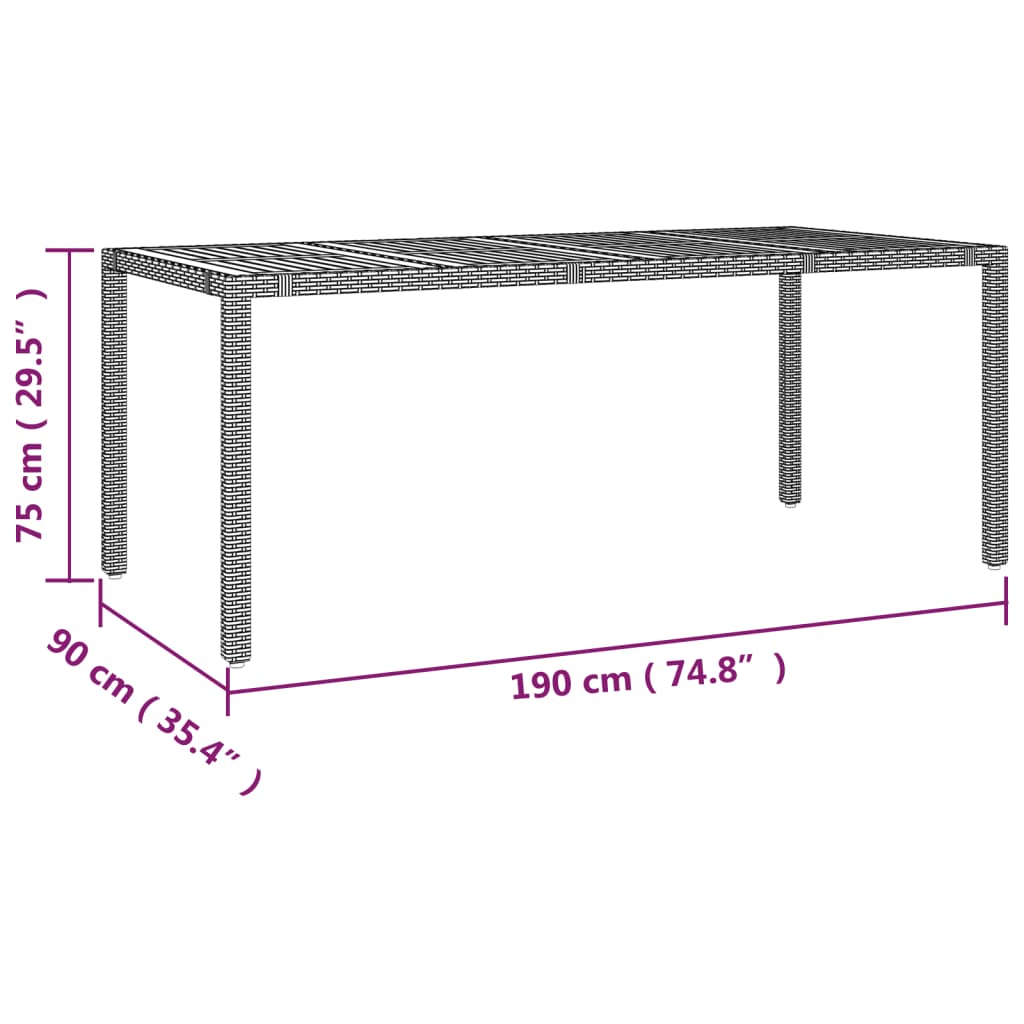 9-tlg. Garten-Bistro-Set mit Kissen Grau Poly Rattan