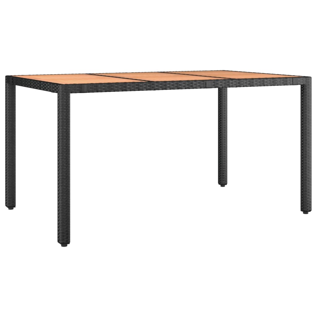 5-tlg. Garten-Bistro-Set mit Kissen Schwarz Poly Rattan