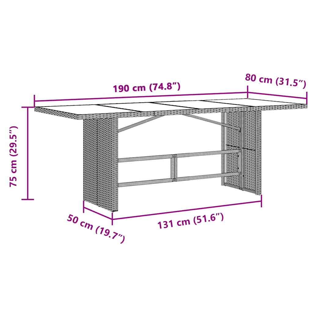 9-tlg. Garten-Bistro-Set mit Kissen Schwarz Poly Rattan