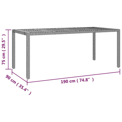 9-tlg. Garten-Bistro-Set mit Kissen Grau Poly Rattan