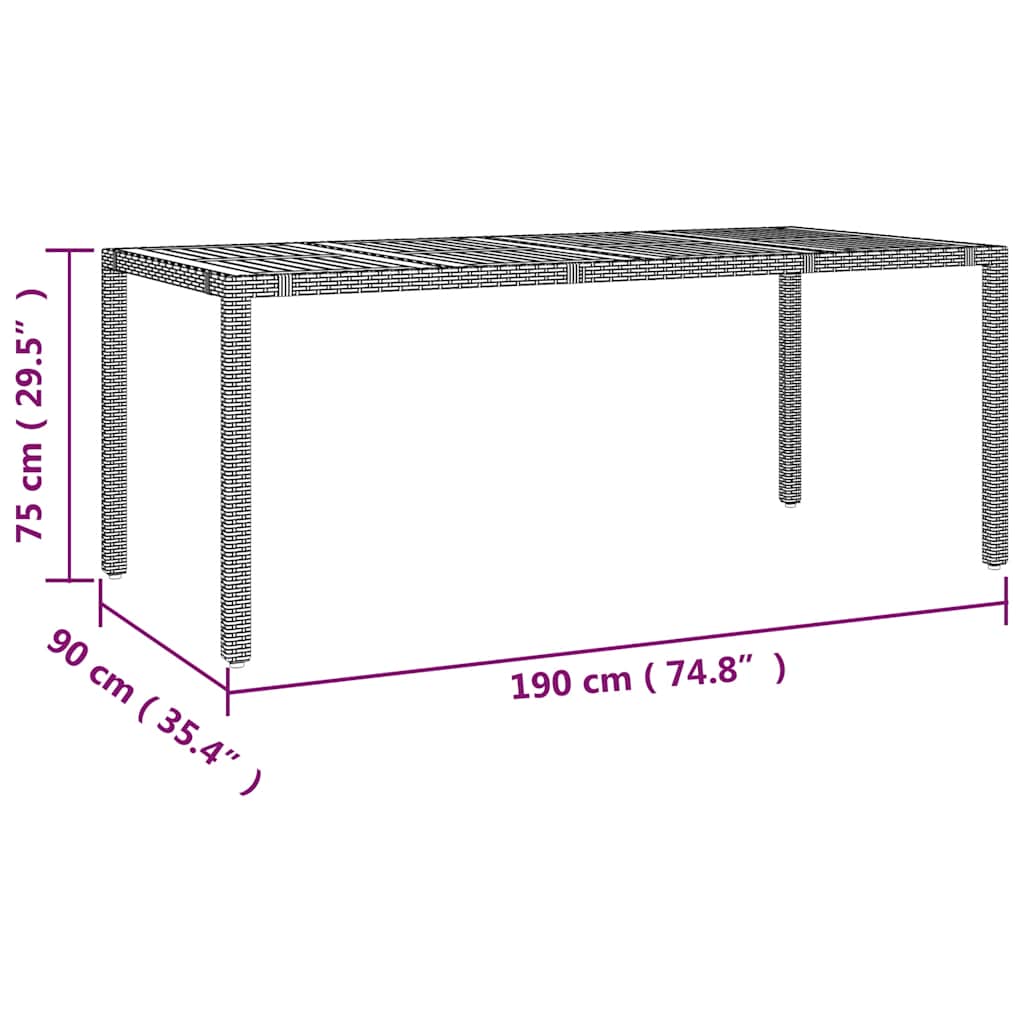 9-tlg. Garten-Bistro-Set mit Kissen Grau Poly Rattan