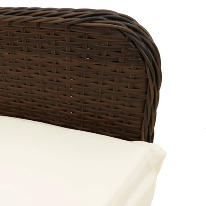 5-tlg. Garten-Bistro-Set mit Kissen Braun Poly Rattan