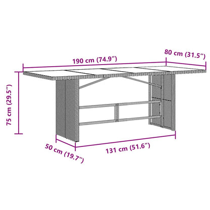 7-tlg. Garten-Bistro-Set mit Kissen Braun Poly Rattan