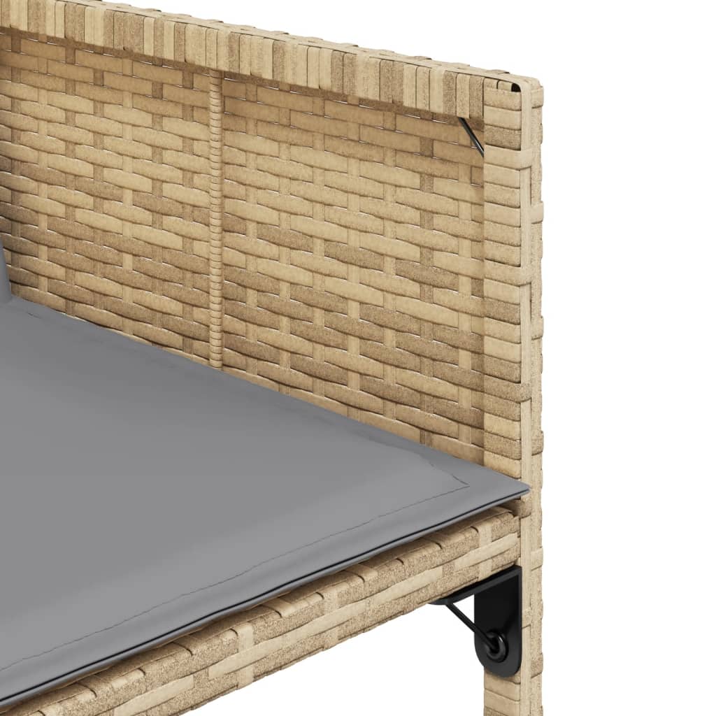 7-tlg. Garten-Essgruppe mit Kissen Beige-Mix Poly Rattan