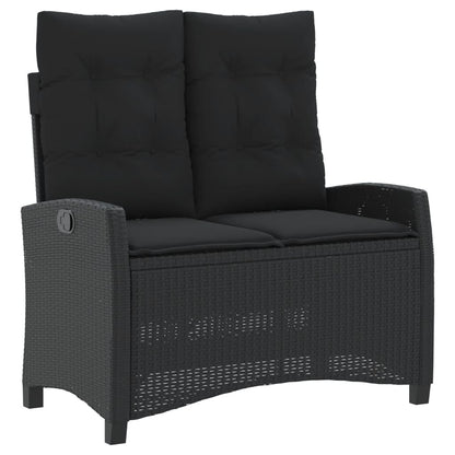 4-tlg. Garten-Essgruppe mit Kissen Schwarz Poly Rattan