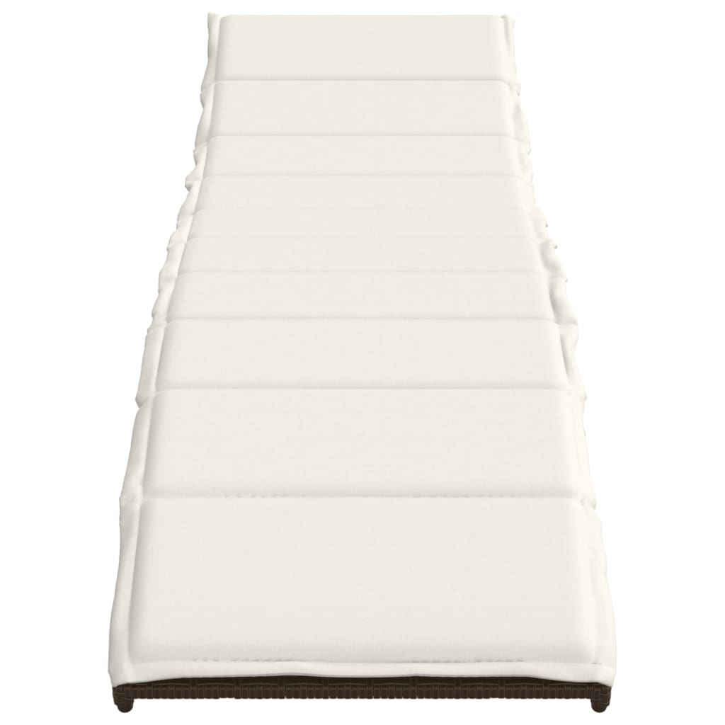 Chaises longues 2 pièces avec coussins en polyrotin marron