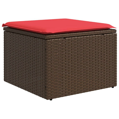 7-teiliges Gartensofa-Set mit Kissen, braun, Polyrattan