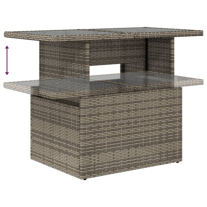 6-teiliges Gartensofa-Set mit Kissen, grau, Polyrattan