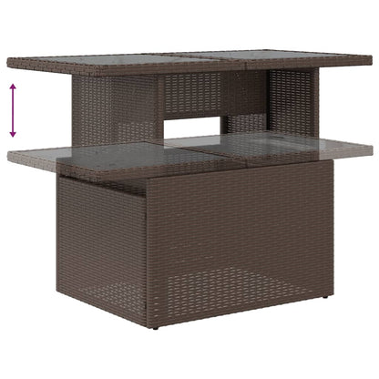 6-teiliges Gartensofa-Set mit Kissen, braun, Polyrattan