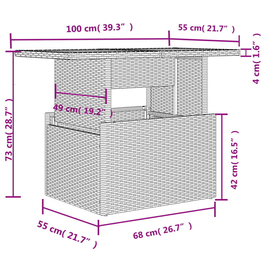 7-tlg. Garten-Sofagarnitur mit Kissen Schwarz Poly Rattan