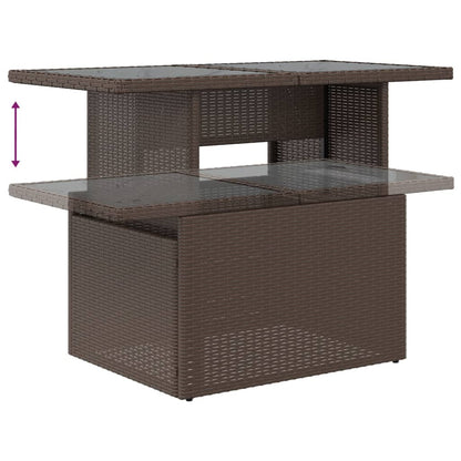 9-teiliges Gartensofa-Set mit Kissen, braun, Polyrattan