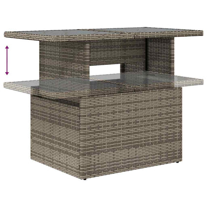 6-teiliges Gartensofa-Set mit Kissen, grau, Polyrattan