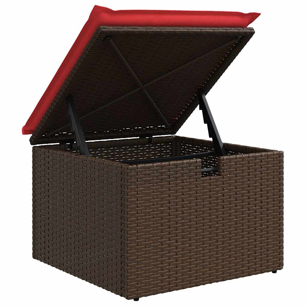 6-teiliges Gartensofa-Set mit Kissen, braun, Polyrattan