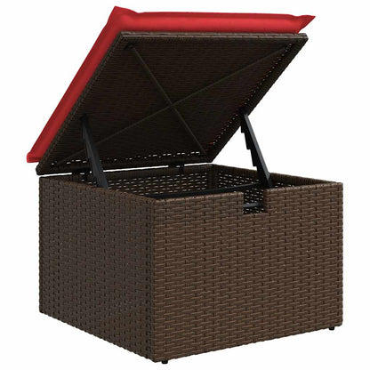 8-teiliges Gartensofa-Set mit Kissen, braun, Polyrattan