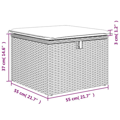 9-teiliges Gartensofa-Set mit Kissen, braun, Polyrattan