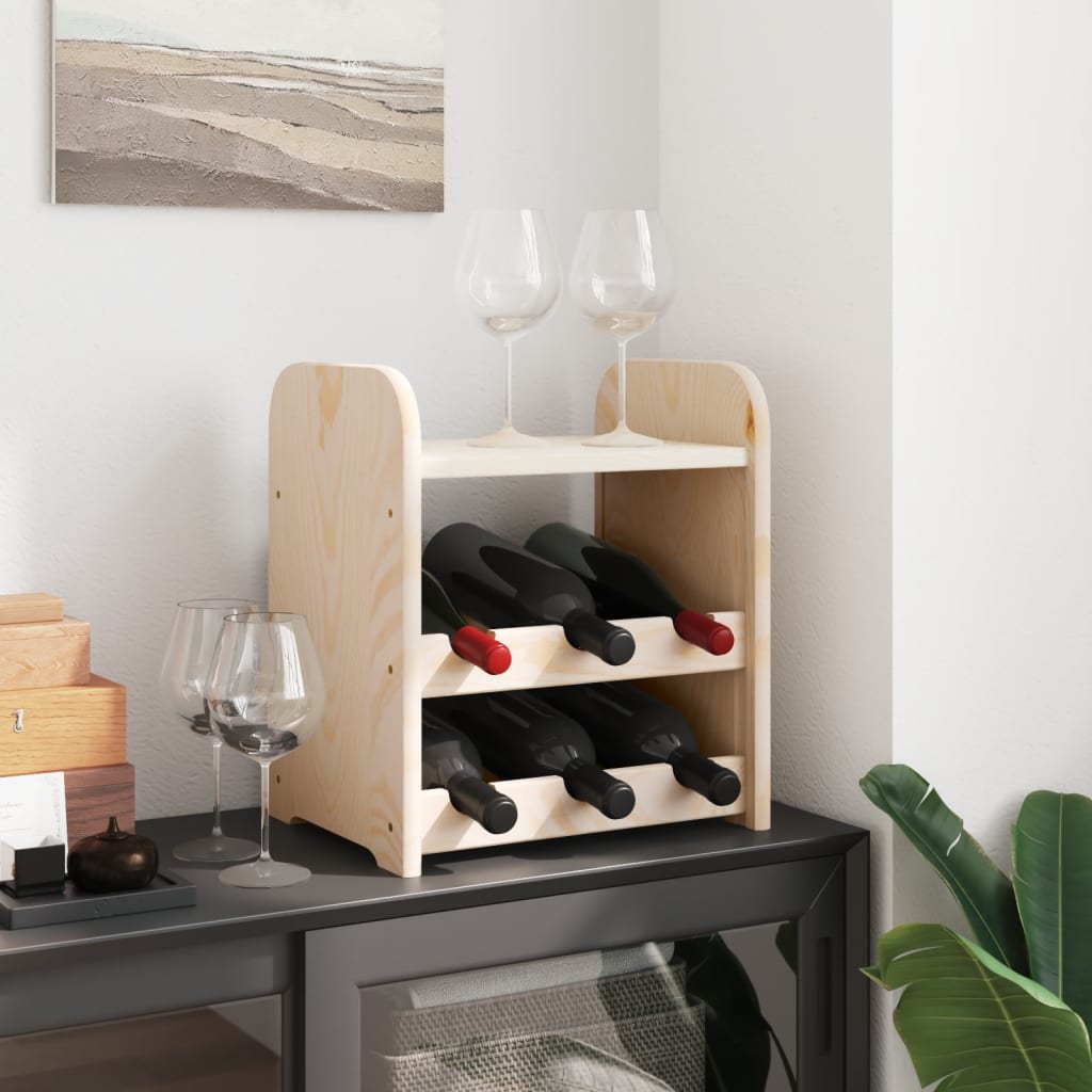 Casier à vin avec plateau supérieur 33x25x37 cm en bois de pin massif