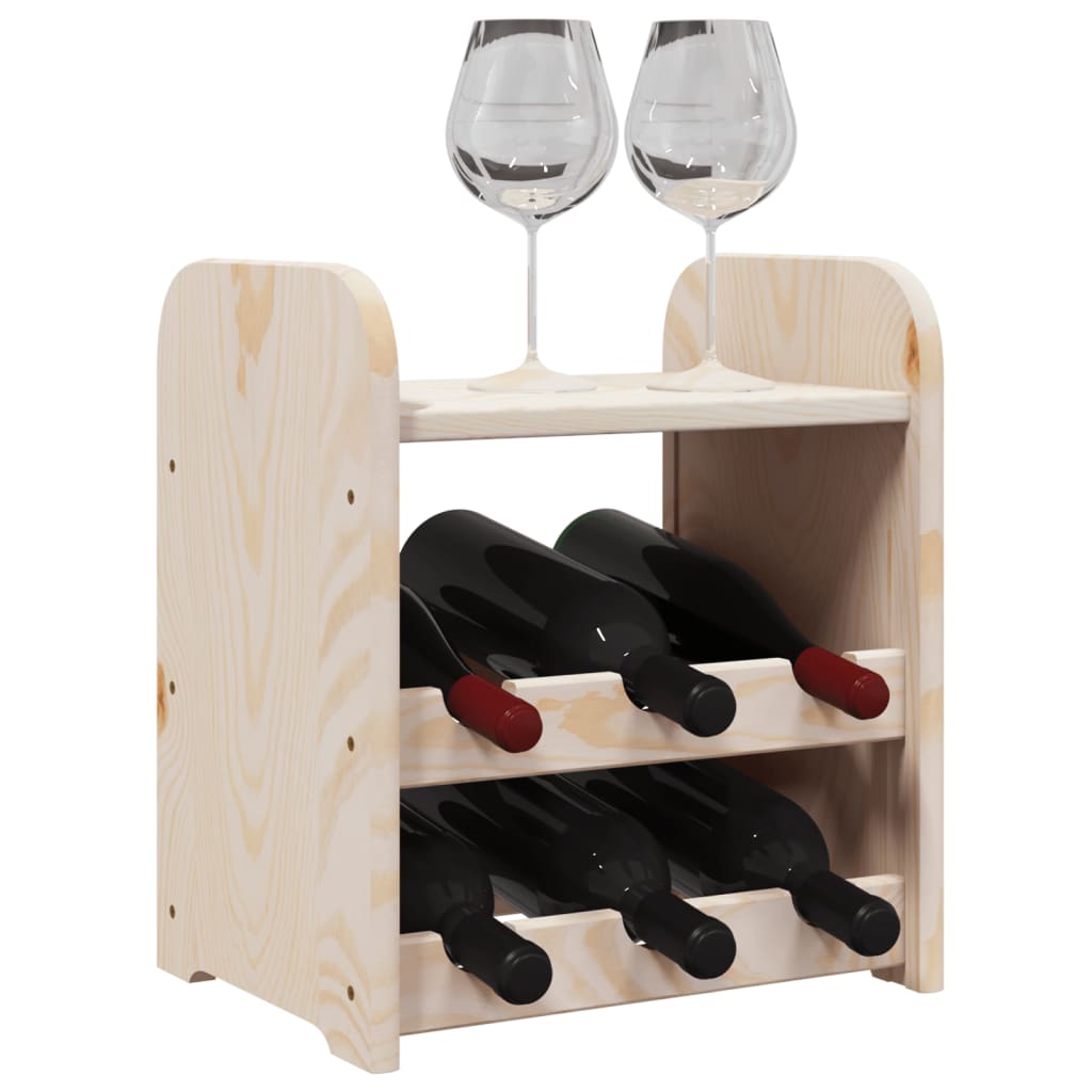 Casier à vin avec plateau supérieur 33x25x37 cm en bois de pin massif