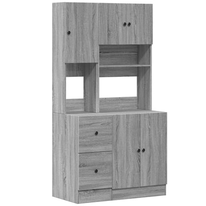 Küchenschrank Grau Sonoma 95x50x180 cm Holzwerkstoff