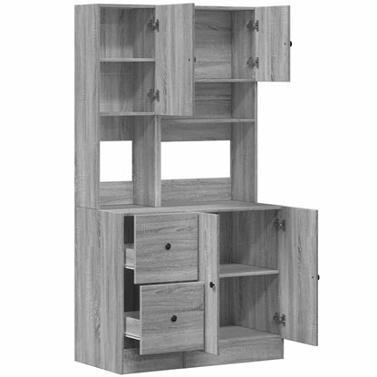 Küchenschrank Grau Sonoma 95x50x180 cm Holzwerkstoff