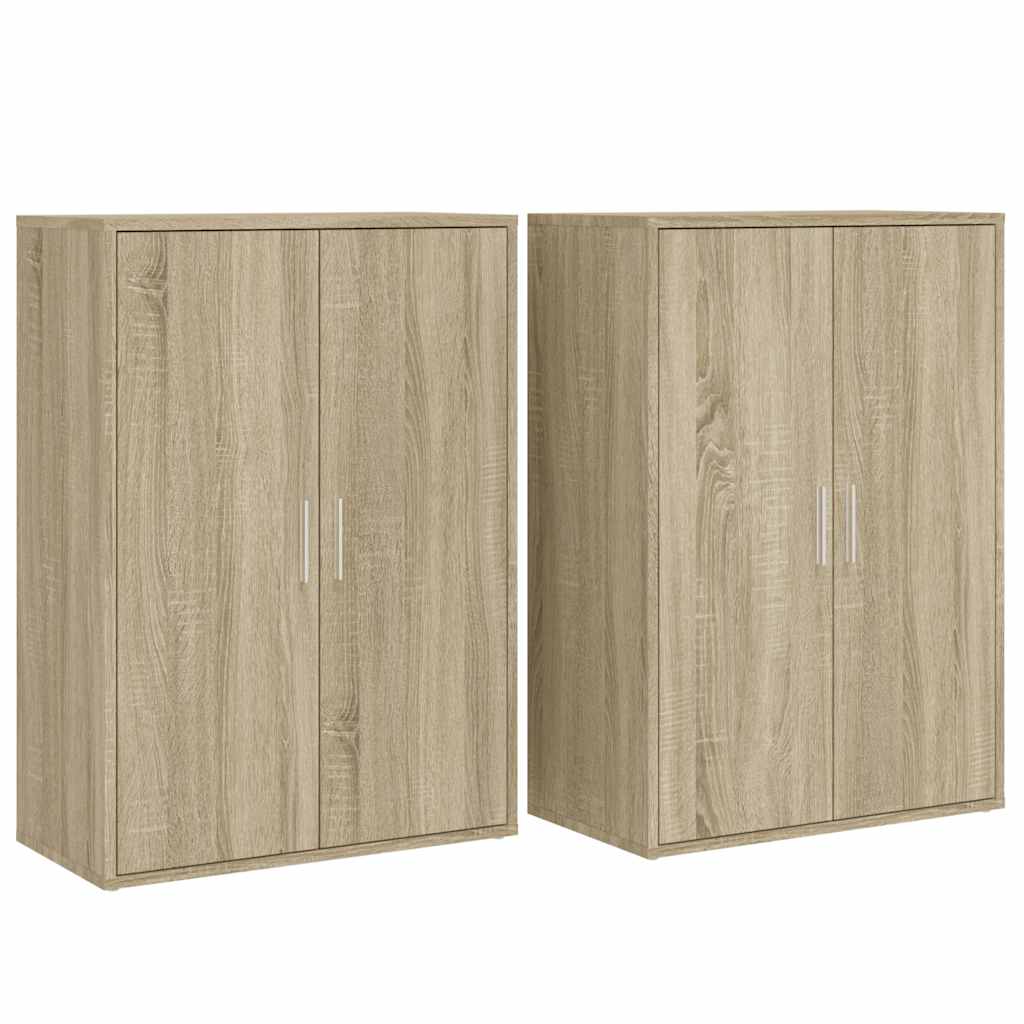 Sideboards 2 Stk. Sonoma-Eiche 60x31x84 cm Holzwerkstoff