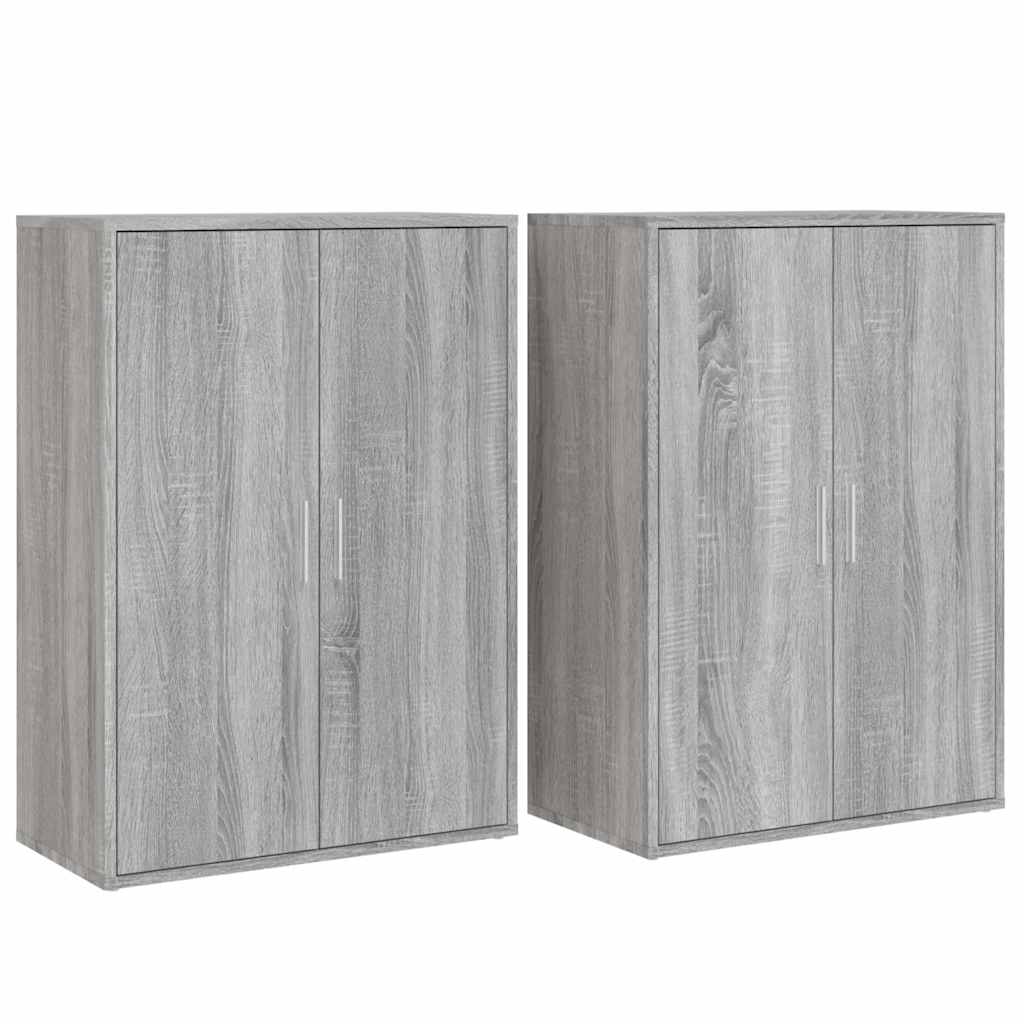 Sideboards 2 Stk. Grau Sonoma 60x31x84 cm Holzwerkstoff