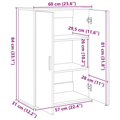 Sideboards 2 Stk. Grau Sonoma 60x31x84 cm Holzwerkstoff