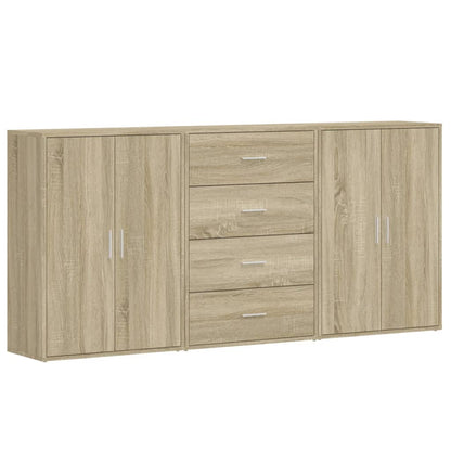 Sideboards 3 Stk. Sonoma-Eiche 60x31x84 cm Holzwerkstoff