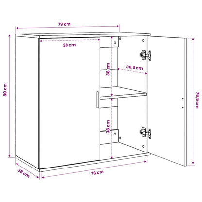 Sideboards 2 Stk. Weiß 79x38x80 cm Holzwerkstoff