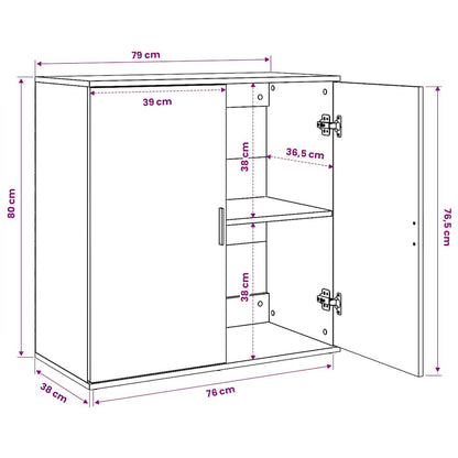 Sideboards 2 Stk. Sonoma-Eiche 79x38x80 cm Holzwerkstoff