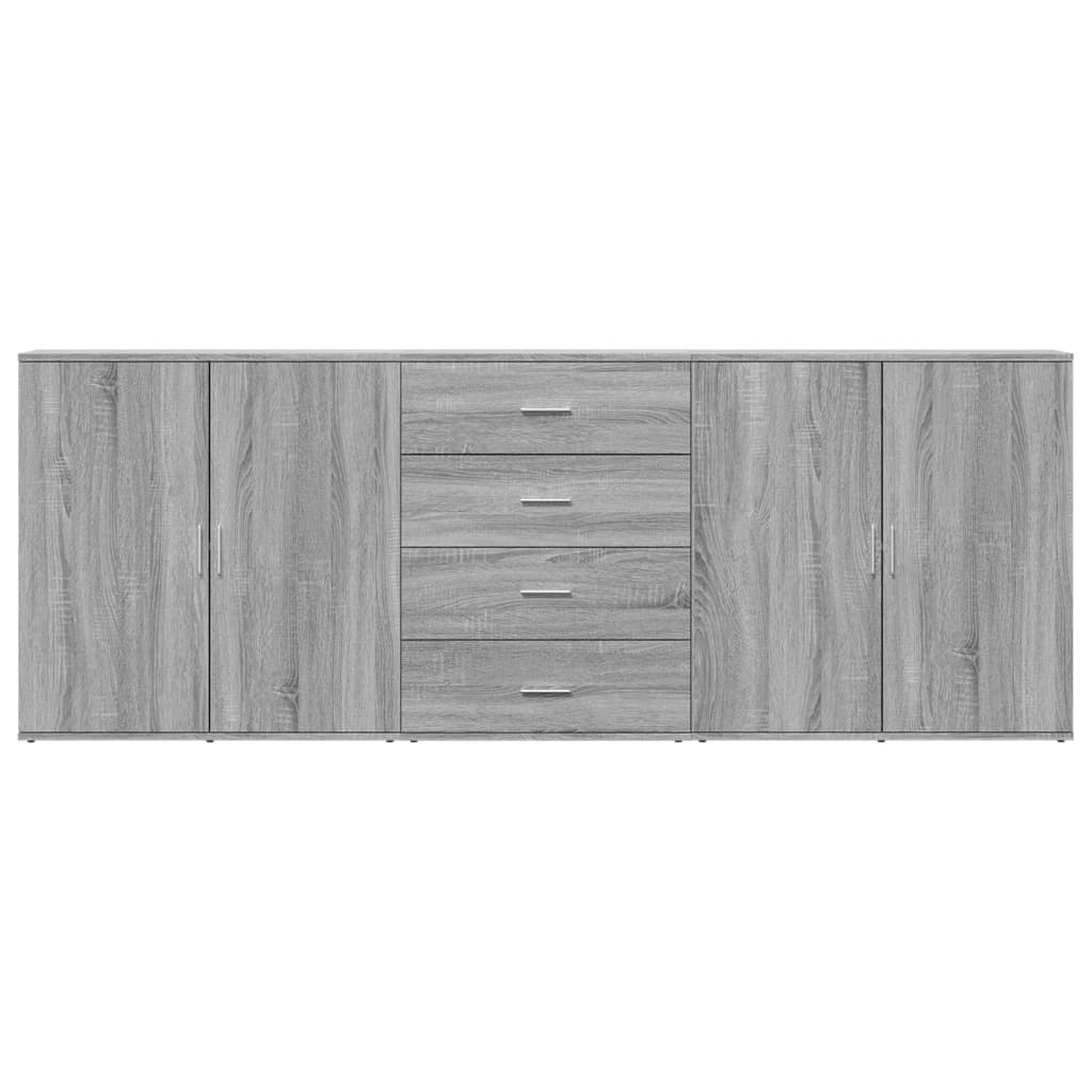 Sideboards 3 Stk. Grau Sonoma Holzwerkstoff