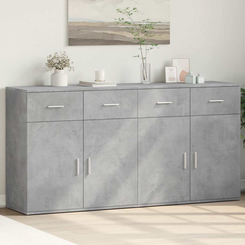 Sideboards 2 Stk. Betongrau 79x38x80 cm Holzwerkstoff