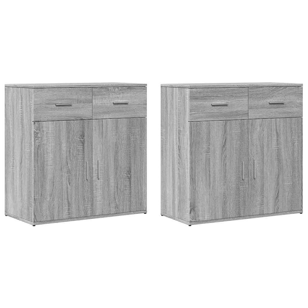 Sideboards 2 Stk. Grau Sonoma 79x38x80 cm Holzwerkstoff