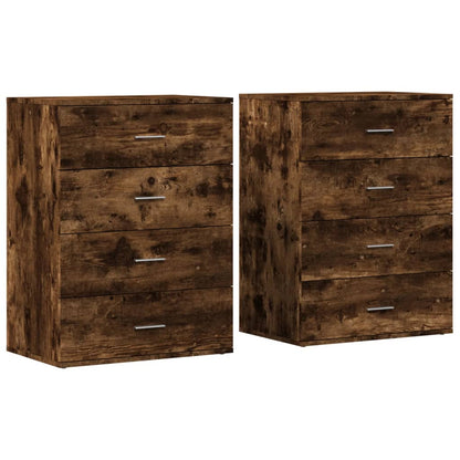 Sideboards 2 Stk. Räuchereiche 60x39x80 cm Holzwerkstoff