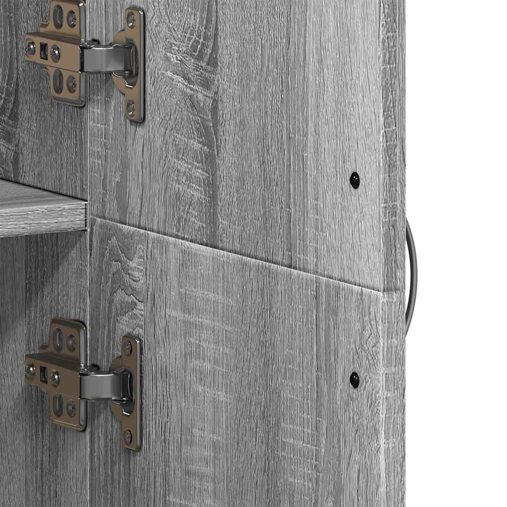 Aktenschrank Grau Sonoma 60x32x153 cm Holzwerkstoff