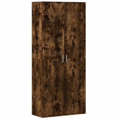 Highboard Räuchereiche 80x35x180 cm Holzwerkstoff