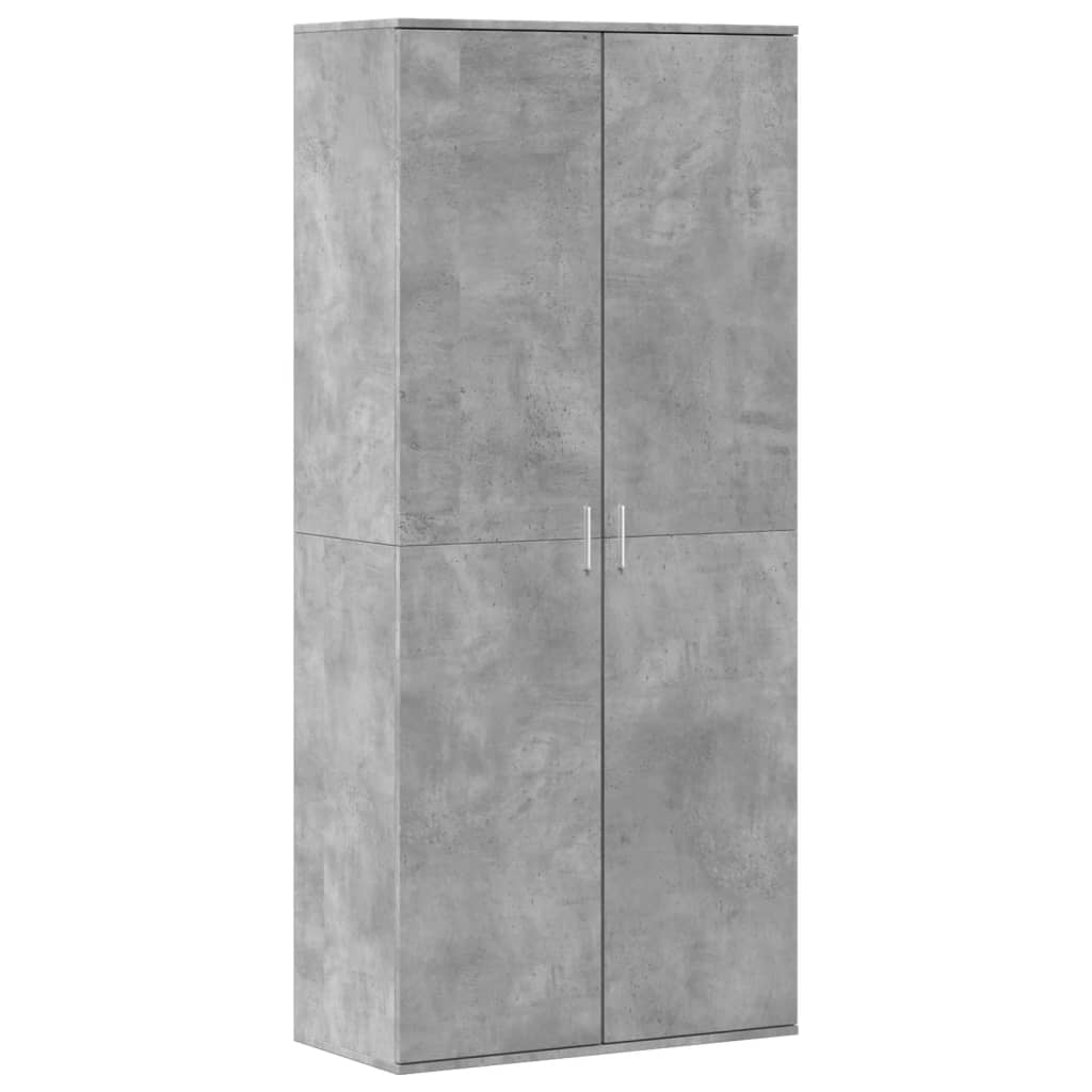 Shoe Cabinet Concrete Grey 80x39x178 cm Wood Material