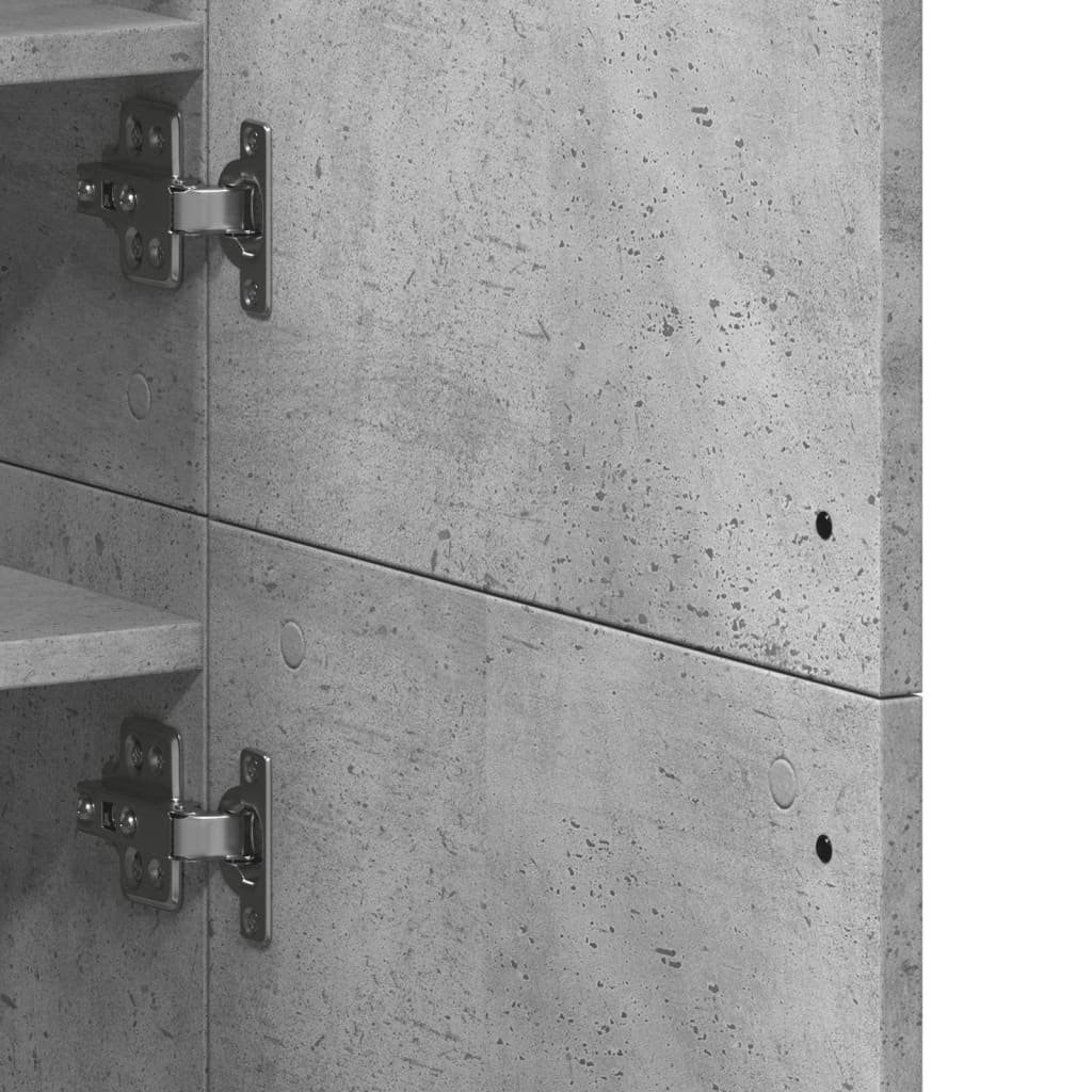 Shoe Cabinet Concrete Grey 80x39x178 cm Wood Material