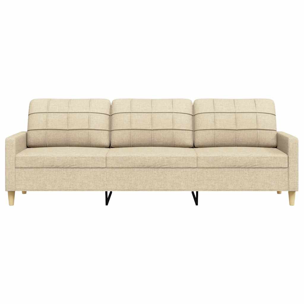 3-Sitzer-Sofa Creme 210 cm Stoff