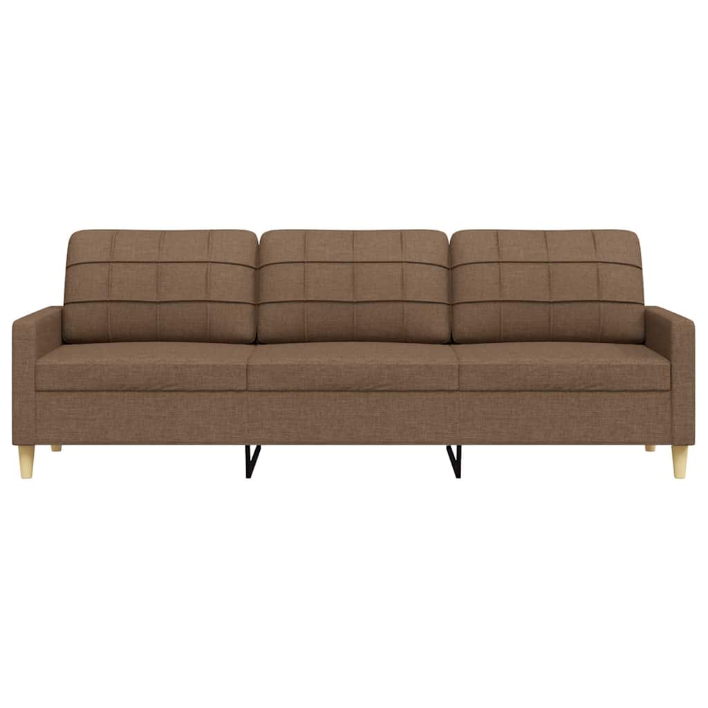 3-seater sofa brown 210 cm fabric