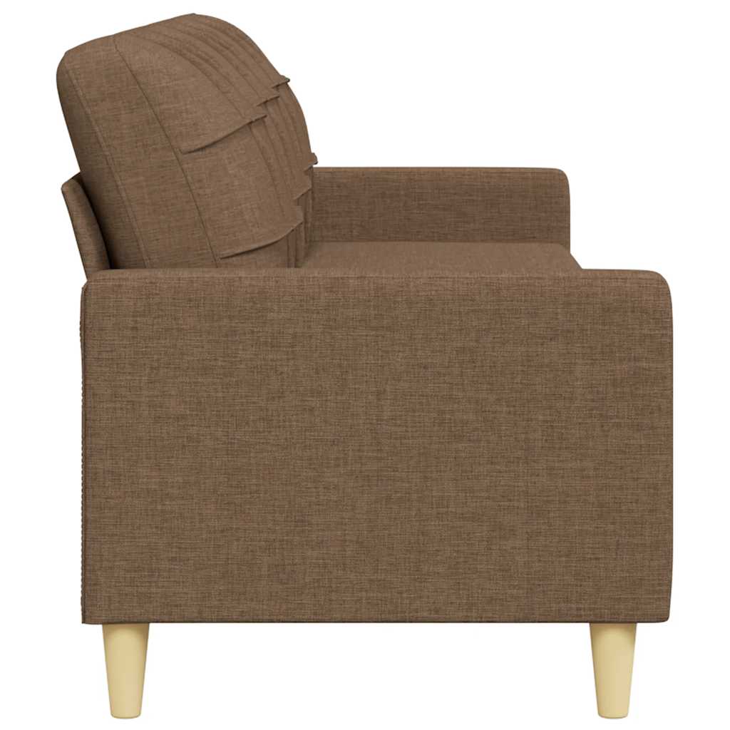 3-seater sofa brown 210 cm fabric