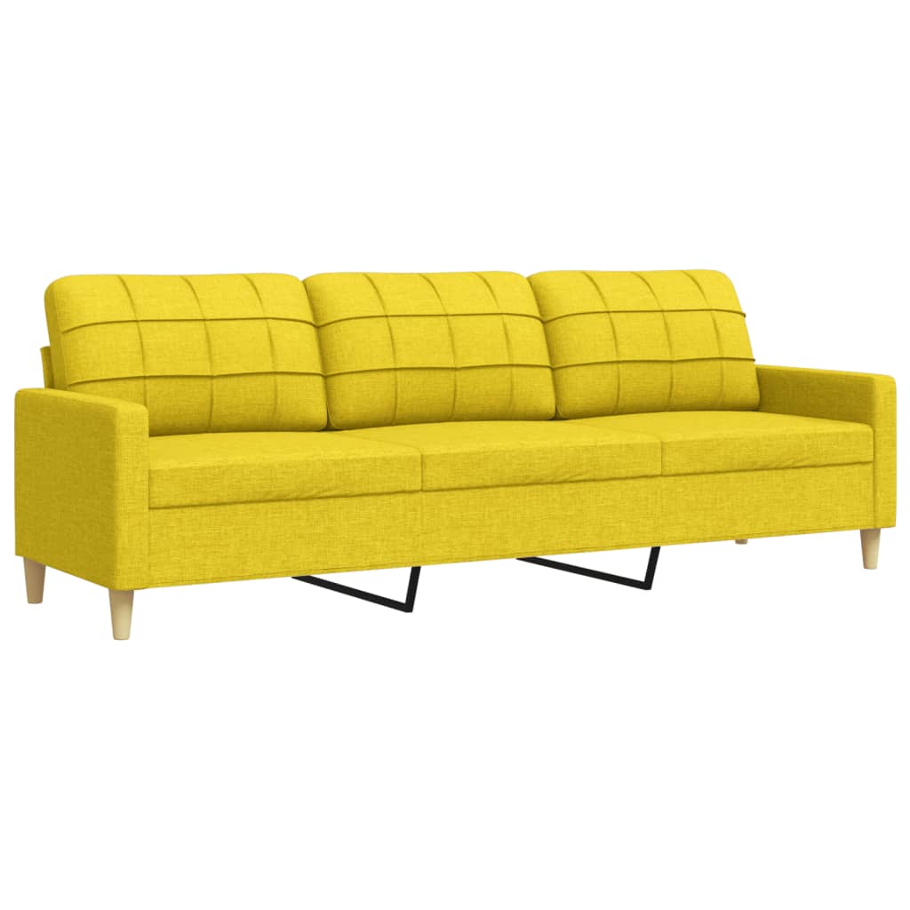 3-Sitzer-Sofa Hellgelb 210 cm Stoff