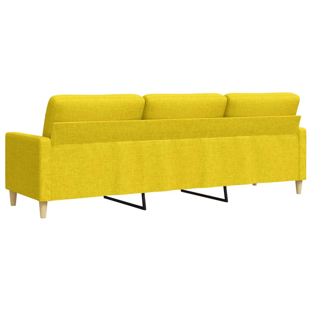 Canapé 3 places tissu jaune clair 210 cm