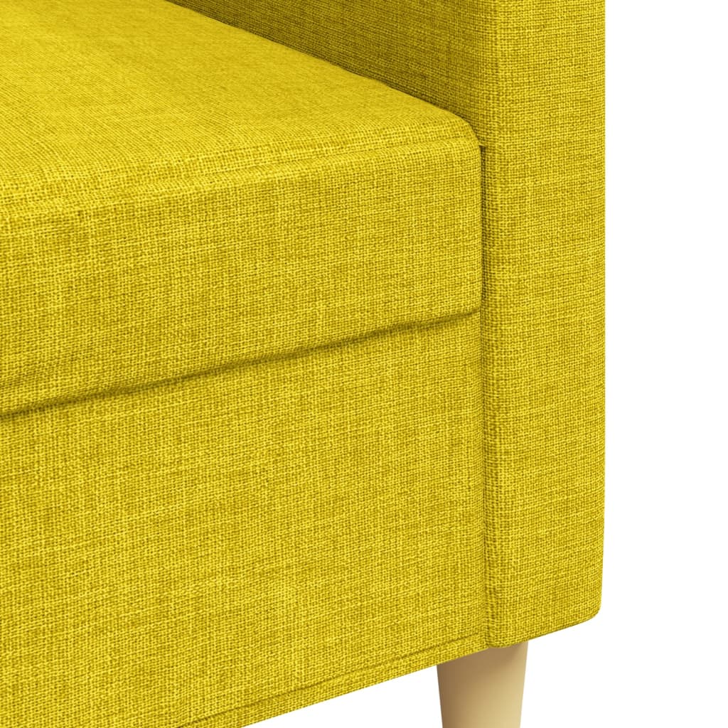 Canapé 3 places tissu jaune clair 210 cm