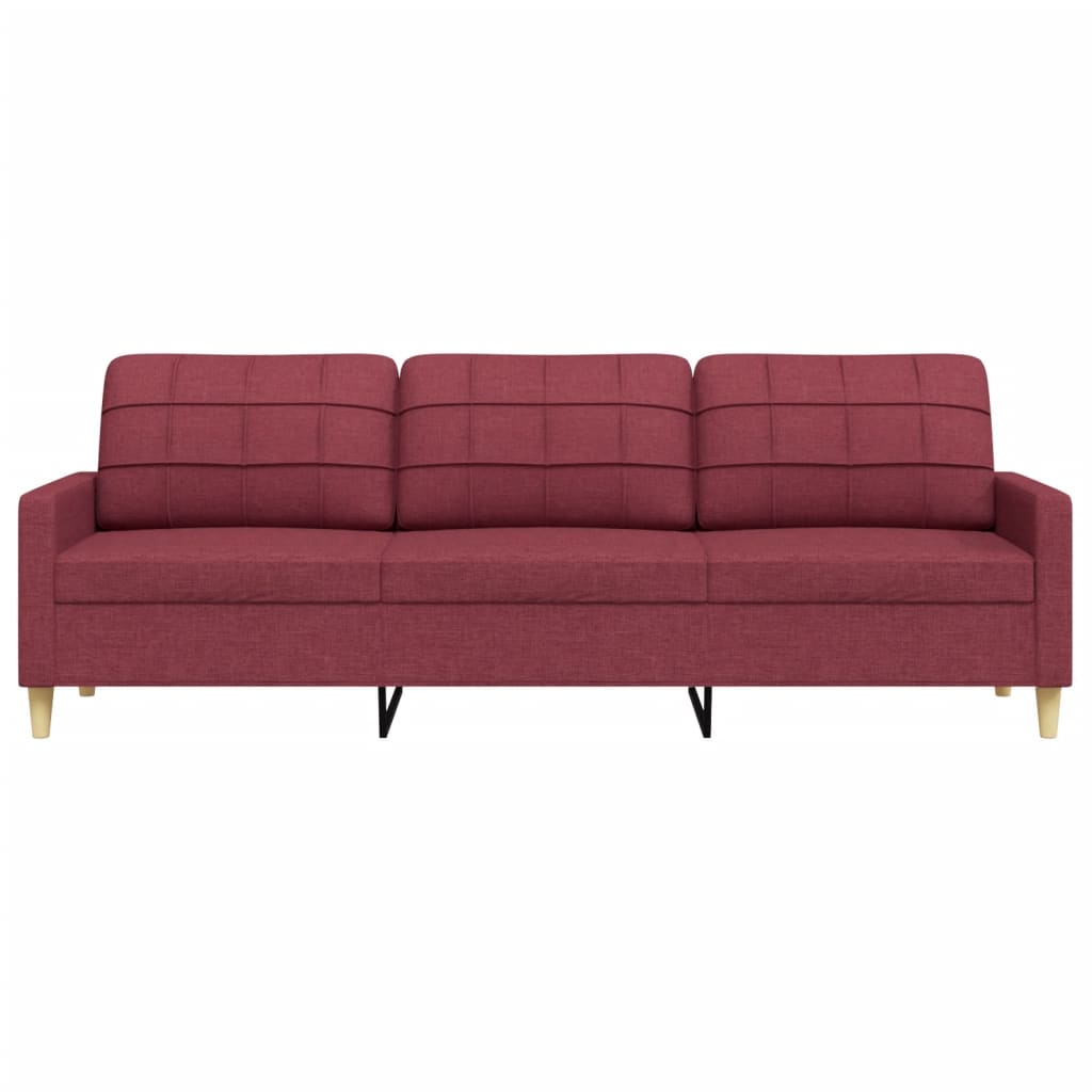 3-Sitzer-Sofa Weinrot 210 cm Stoff