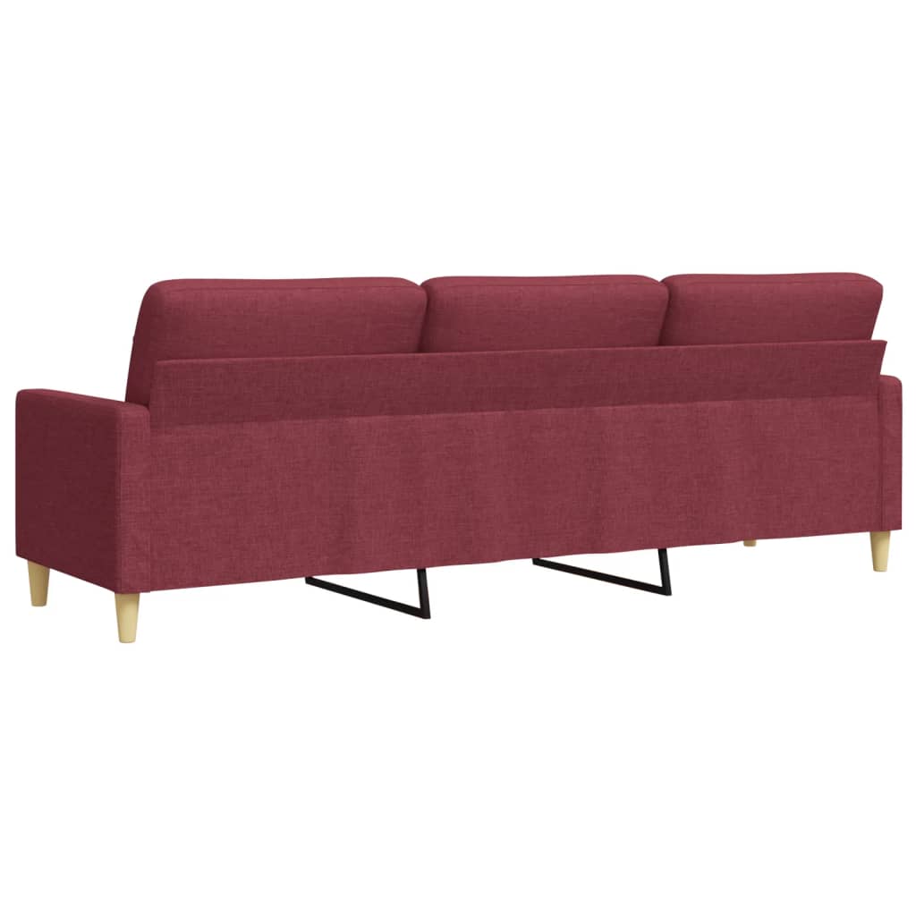 3-Sitzer-Sofa Weinrot 210 cm Stoff