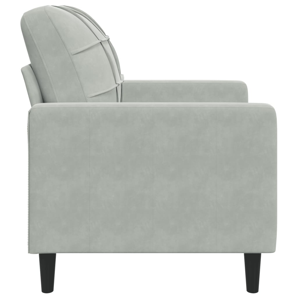 Fauteuil gris clair 60 cm velours