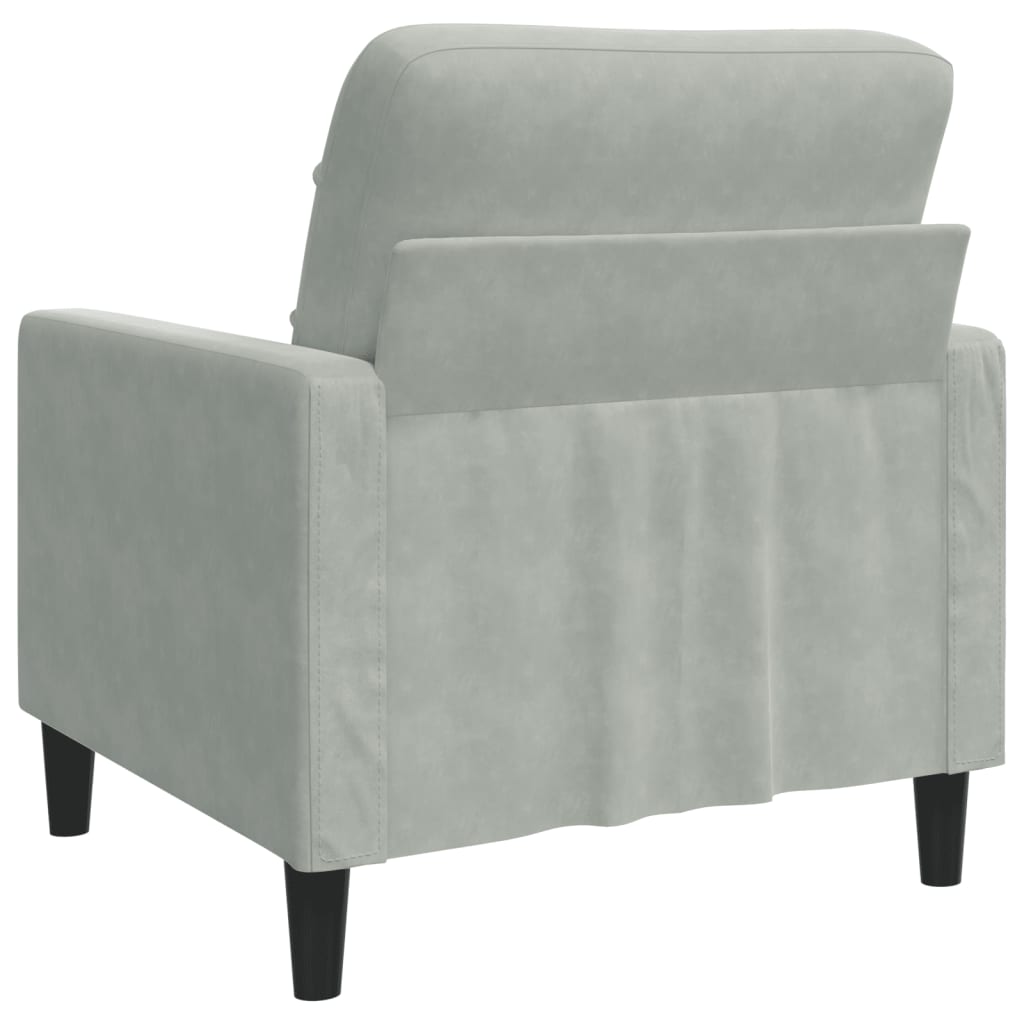 Fauteuil gris clair 60 cm velours