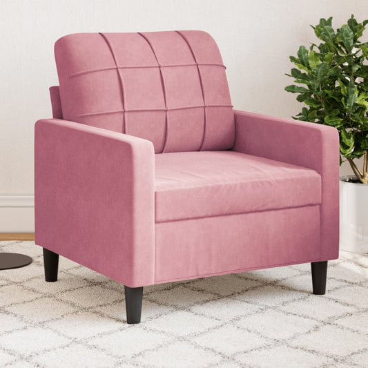 Fauteuil rose 60 cm velours