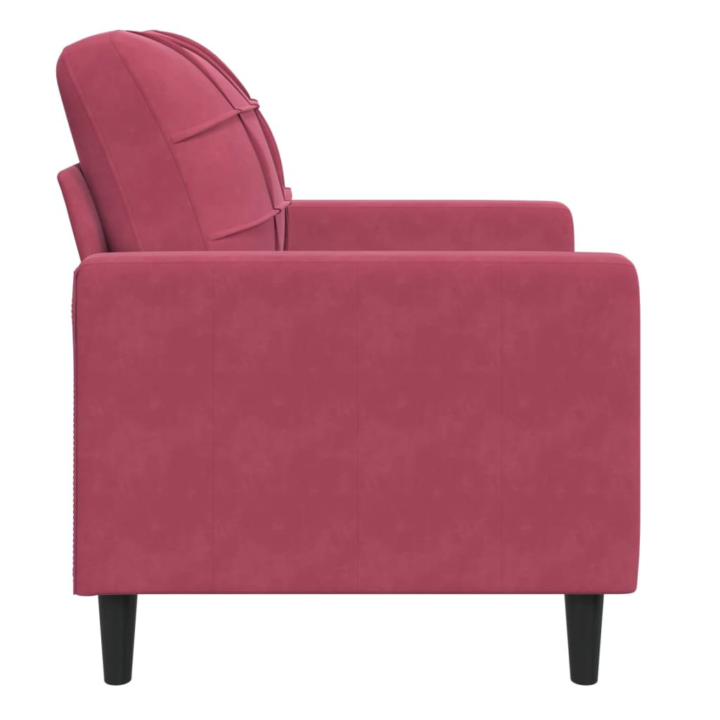 Fauteuil bordeaux 60 cm velours