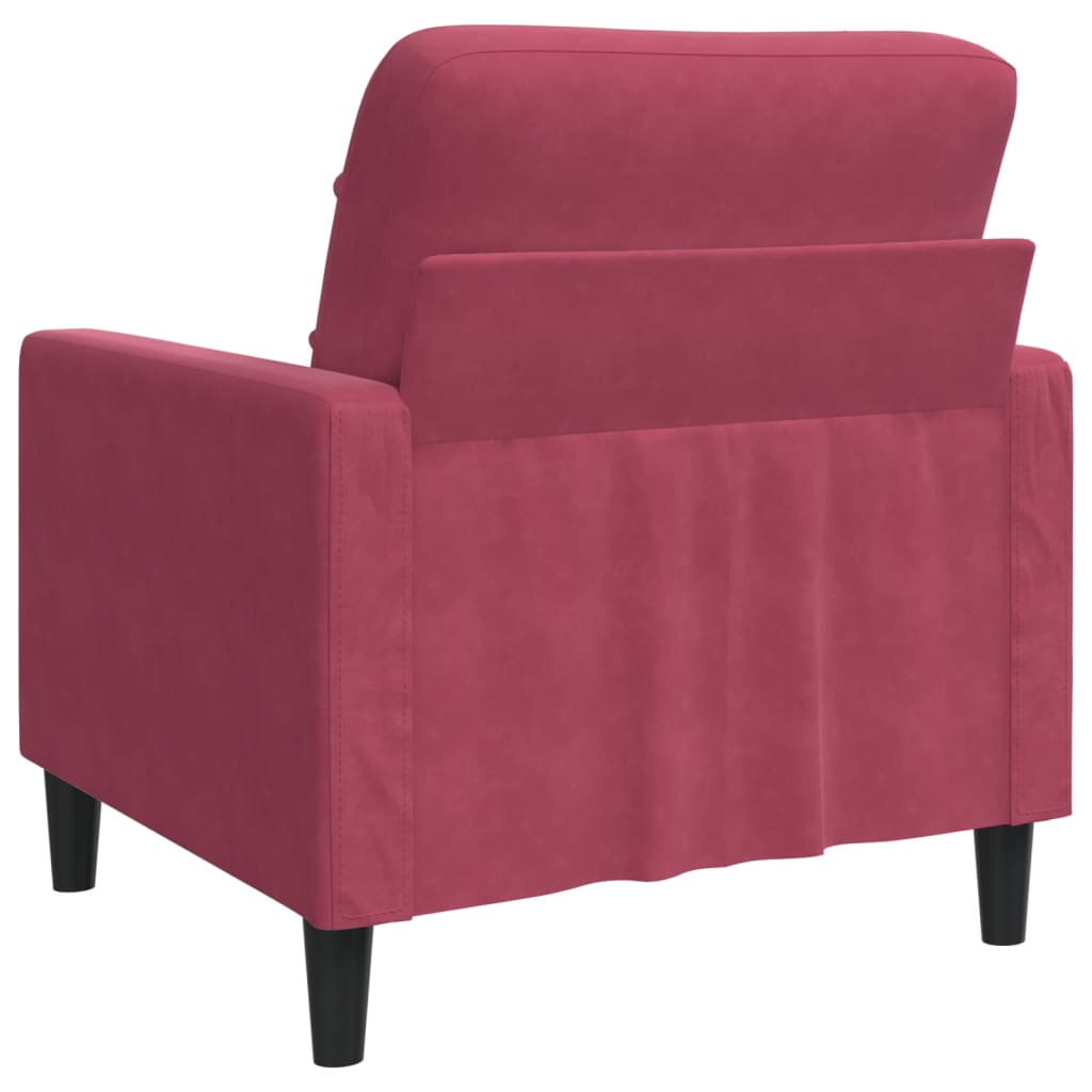 Fauteuil bordeaux 60 cm velours